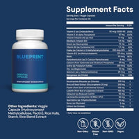 Thumbnail for Blueprint Bryan Johnson Essential Capsules - Daily Multivitamin/Multimineral for Women and Men - Antioxidant Supplement with Calcium, Vitamin B1, Vitamin D, and Zinc - Vegan and Non GMO (30 Servings)