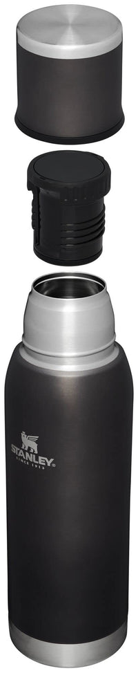 Thumbnail for Stanley Adventure-To-Go Vacuum Bottle 25 oz | Wide Mouth with Leakproof Cup Lid | Keep Drinks Hot or Cold | Packable for Travel | Insulated Stainless Steel Thermos | BPA-Free | Charcoal Glow