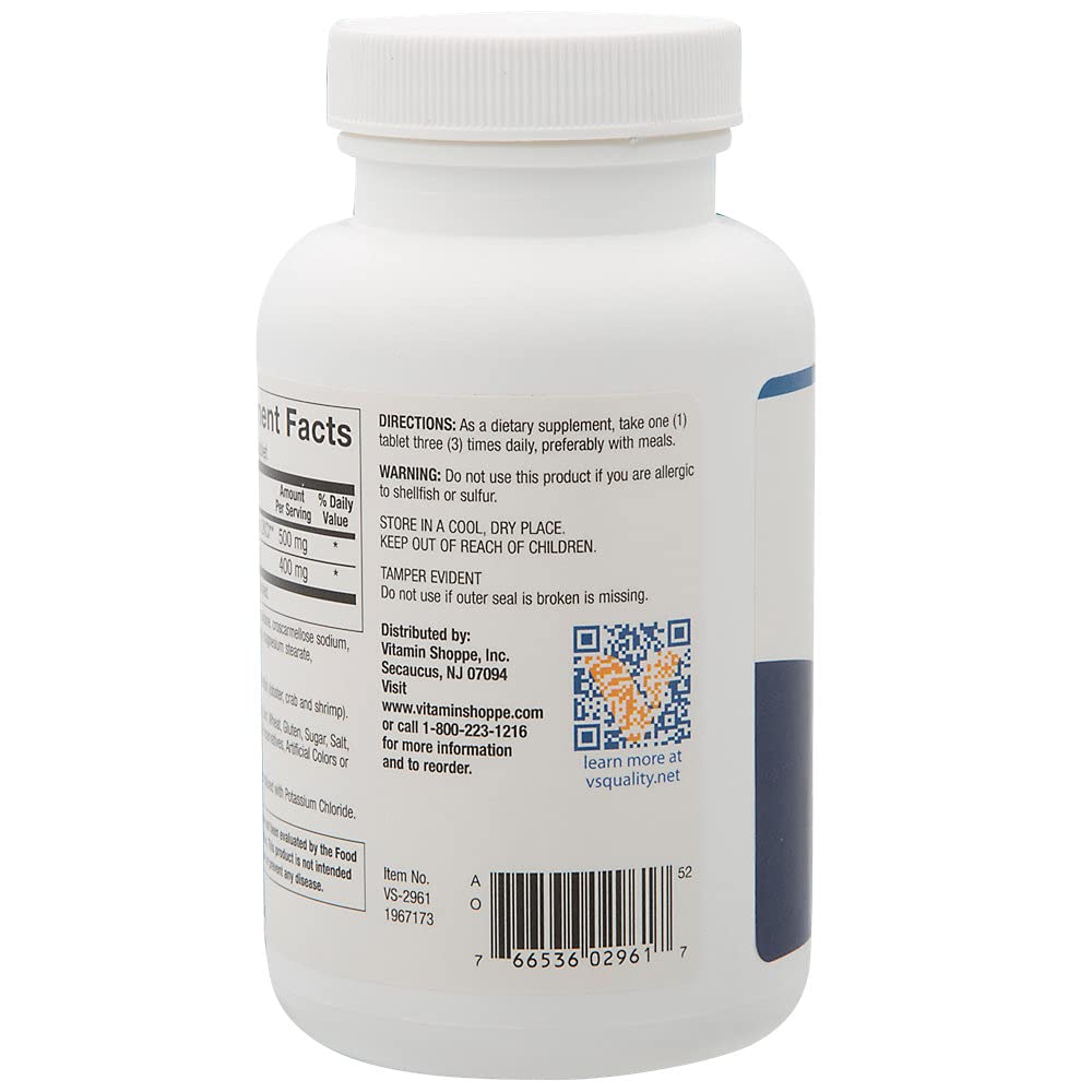 The Vitamin Shoppe Glucosamine Chondroitin Sulfate 500MG, Supports Joint Health, Mobility Flexibility (180 Tablets)