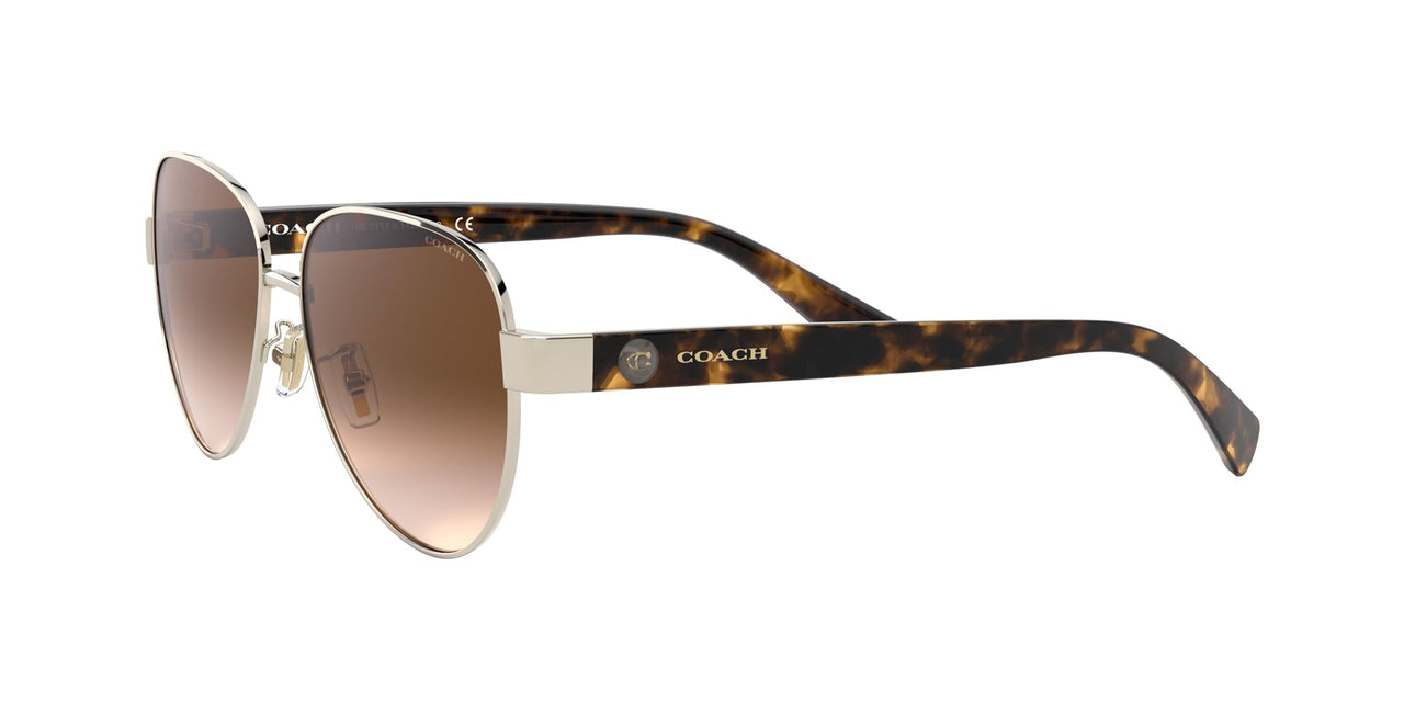 Coach HC7111 Sunglasses, Light Gold/Brown Gradient, 57 mm