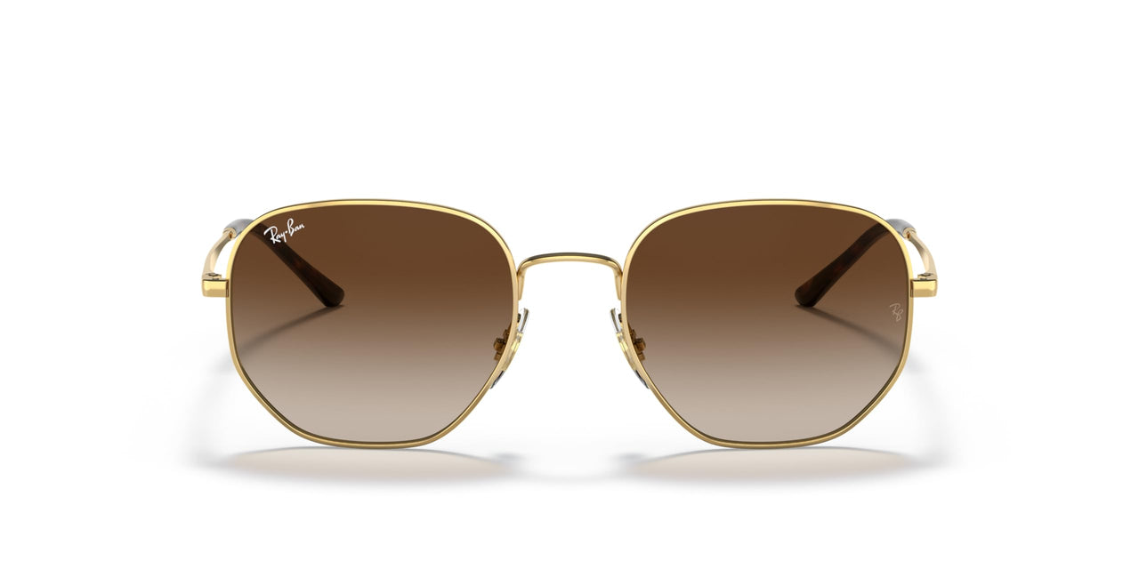 Ray-Ban Unisex RB3682 Square Sunglasses, Gold/Gradient Brown, 51 mm