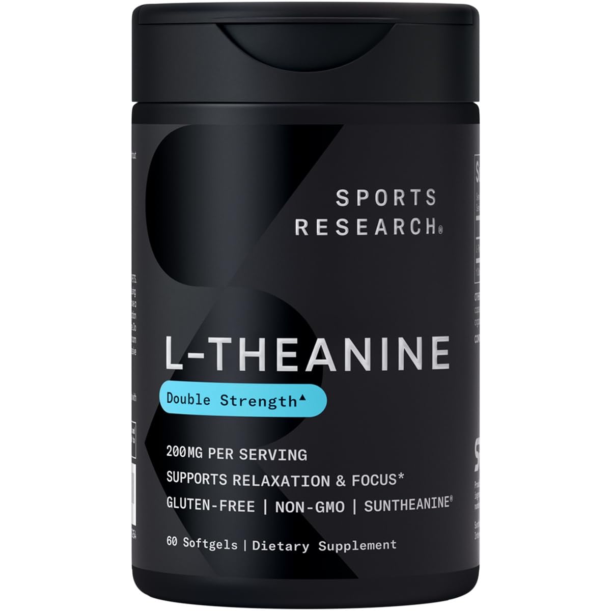 Sports Research® Vegan Biotin 10,000mcg with Coconut Oil Max Strength Vitamin B7 120 Softgels (4 Month Supply) and Double Strength L-Theanine Supplement 200mg 60 Softgels