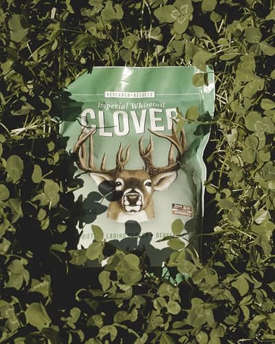 Whitetail Institute Imperial Clover Deer Food Plot Seed for Spring or Fall Planting, Promotes Antler Growth and Attracts Deer, Heat, Cold and Drought Tolerant, 2 lbs (.25 Acres), White