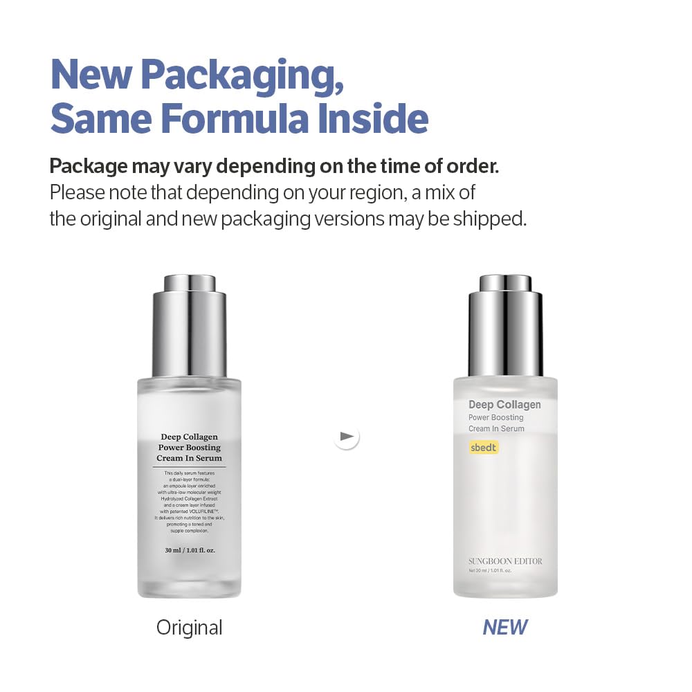 SUNGBOON EDITOR Deep Collagen Power Boosting Cream In Serum | Collagen & Niacinamide Face Serum for Women | Hydrating for Sensitive Skin | Glass Skin Korean Skincare