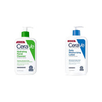 Thumbnail for CeraVe Hydrating Facial Cleanser + Daily Moisturizing Lotion Bundle | Non-Foaming Face Wash with Hyaluronic Acid and 3 Essential Ceramides | Fragrance Free Body and Facial Moisturizer