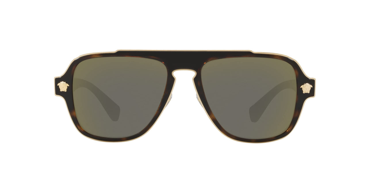 Versace VE 2199 12524T Havana Plastic Square Sunglasses Grey Mirror Lens