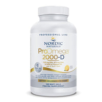 Thumbnail for Nordic Naturals ProOmega 2000-D, Lemon Flavor - 120 Soft Gels - 2150 mg Omega-3 + 1000 IU D3 - Ultra High-Potency Fish Oil - EPA & DHA - Brain, Heart, & Immune Health - Non-GMO - 60 Servings