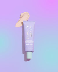 Thumbnail for Naked Sundays SPF50+ 100% Mineral Glow Sunscreen, Daily Hydrating Facial Moisturizer & Primer with Zinc Oxide & Vegan Collagen, Sheer Tint, Broad Spectrum SPF Lotion (Jumbo 80ml)