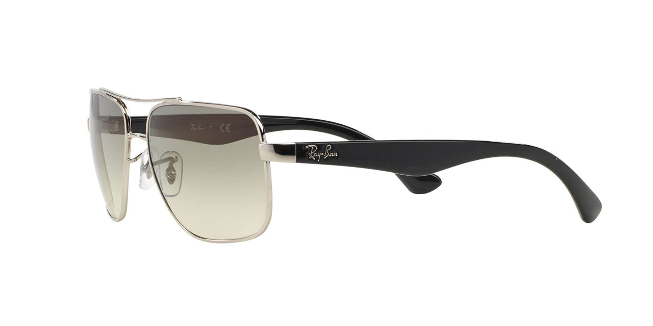 Ray-Ban Men's RB3483 Metal Square Sunglasses, Silver/Grey Gradient, 60 mm