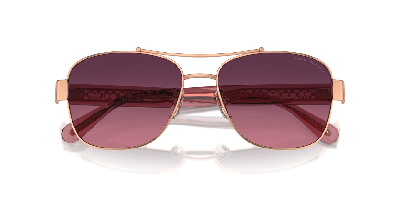 COACH Sunglasses HC 7161 9331F4 Cr617 Shiny Rose Gold Burgundy
