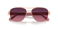 Thumbnail for COACH Sunglasses HC 7161 9331F4 Cr617 Shiny Rose Gold Burgundy