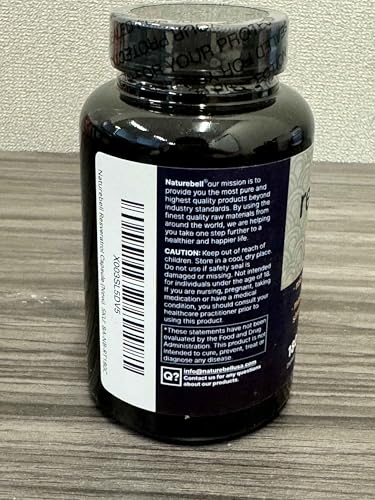 NatureBell Resveratrol - 180 Vegetarian Capsules - 1,000mg Polygonum Cuspidatum Extract - Antioxidant Support - Heart, Brain & Immune Wellness*