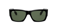 Thumbnail for Ray-Ban RB2187 Nomad Square Sunglasses, Black/G-15 Green Polarized, 54 mm