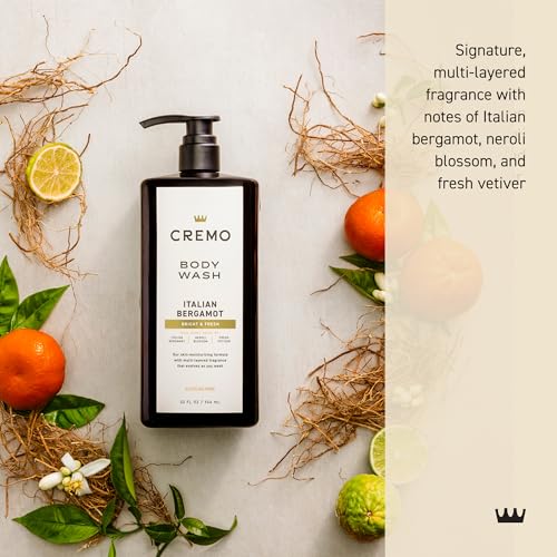 Cremo Rich-Lathering Italian Bergamot Body Wash for Men, 32 Fl Oz