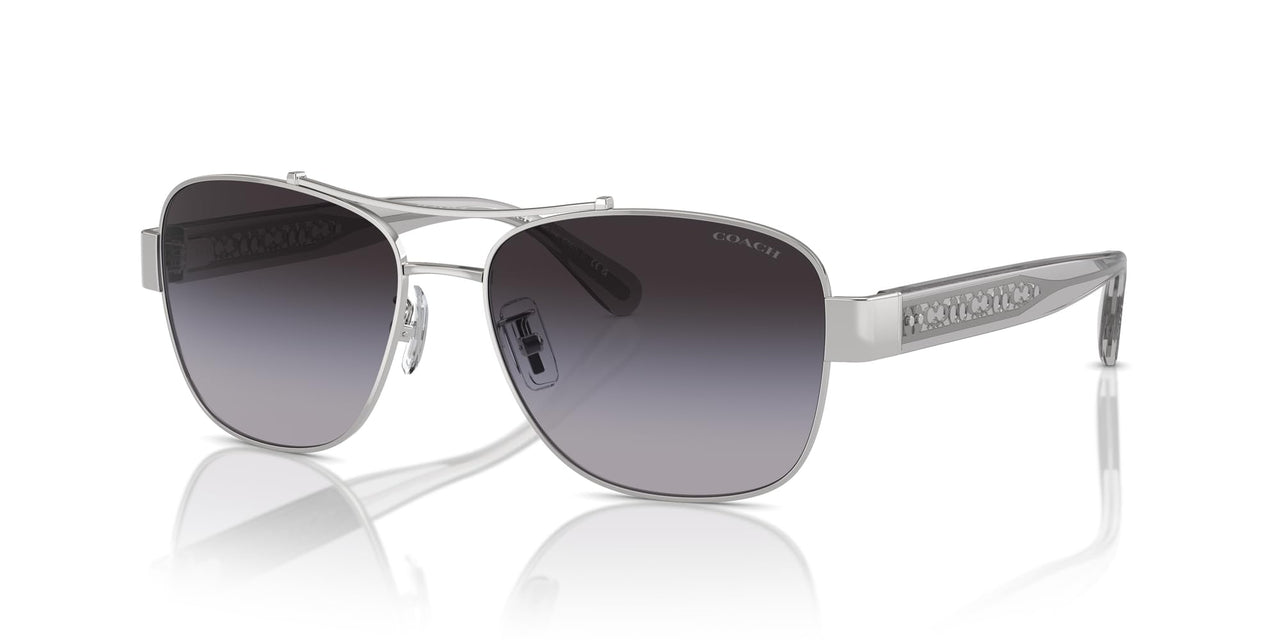 COACH Sunglasses HC 7161 90018G Shiny Silver/Grey Gradient Polyamide Standard