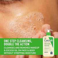 Thumbnail for CeraVe Hydrating Foaming Oil Cleanser, Moisturizing Cleanser for Face & Body, Squalane Oil + Hyaluronic Acid + Ceramides, For Dry to Very Dry Skin, Fragrance Free & Residue Free, 8 FL Oz