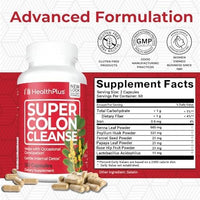 Thumbnail for Health Plus Super Colon Cleanse 30 Day Supply of Gentle Gut Cleanse Detox, Psyllium Husk, Probiotics for Constipation Relief & Digestive Support, 120 Capsules