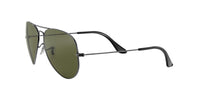 Thumbnail for Ray-Ban RB3025 Classic Aviator Sunglasses, Gunmetal/Polarized G-15 Green, 62 mm
