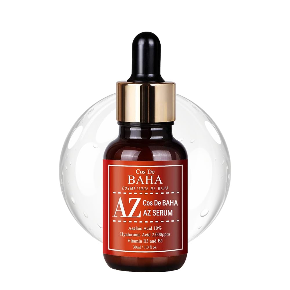 Cos De BAHA Premium Azelaic Acid 10% Serum 1 Fl Oz – Niacinamide & Panthenol Face Serum for Blemish-Prone, Redness-Prone & Oily Skin – Lightweight Aloe-Based Korean Skincare (30 ml)