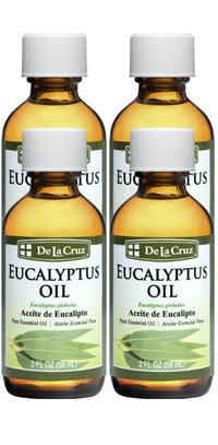 Thumbnail for De La Cruz Eucalyptus Essential Oil Aromatherapy for Diffuser or Humidifier, 100% Pure Steam Distilled Eucalyptus Globulus 2 FL OZ (4 Bottles)