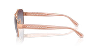 Thumbnail for COACH Women's HC7161 Aviator Sunglasses, Shiny Rose Gold/Purple Blue Pink Gradient, 56 mm