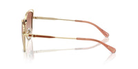Thumbnail for COACH Women's HC7162 Cat Eye Sunglasses, Shiny Light Gold/Nutmeg/Amber Gradient, 57 mm