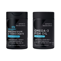 Thumbnail for Sports Research® Cognitive Health Support Pack - Triple Strength Omega 3 Fish Oil EPA DHA Fatty Acids from Wild Alaskan Pollock & Magtein Magnesium L-Threonate