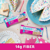 Thumbnail for Quest Nutrition Birthday Cake Protein Bars, 20g Protein, 1g Sugar, 4g Net Carbs, Gluten Free, Keto Friendly, 12 Count