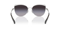 Thumbnail for COACH Women's HC7162 Cat Eye Sunglasses, Shiny Silver/Black/Grey Gradient, 57 mm