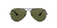 Thumbnail for Ray-Ban RB3025 Classic Aviator Sunglasses, Gunmetal/Polarized G-15 Green, 62 mm