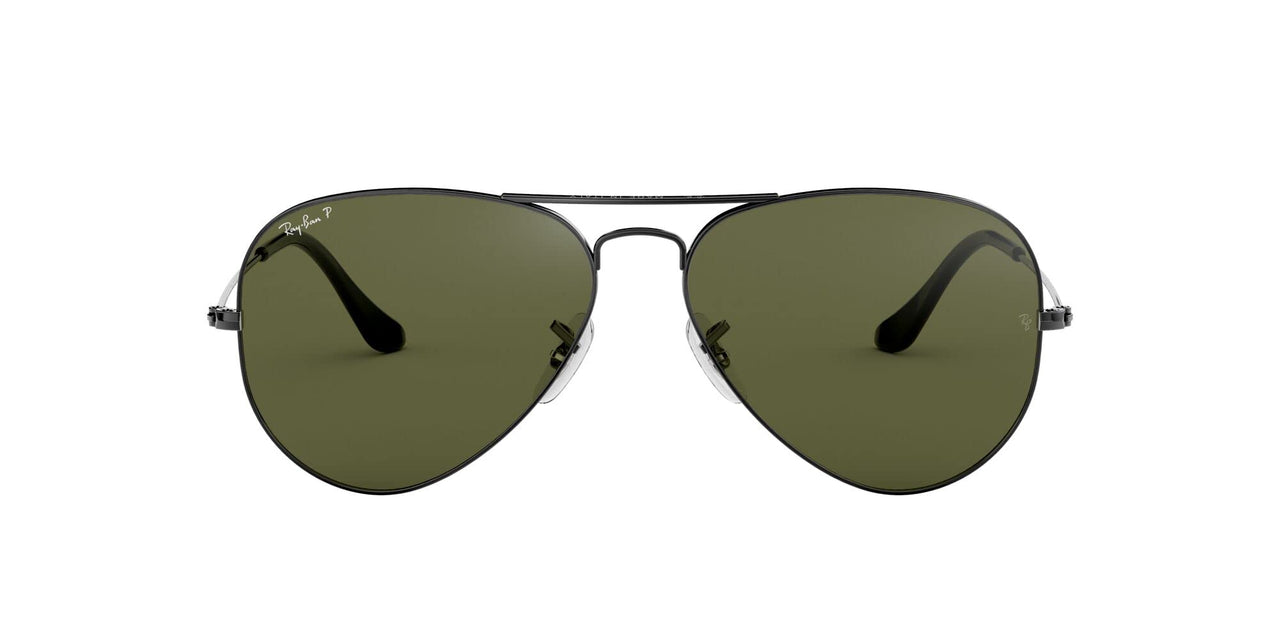 Ray-Ban Unisex RB3025 Classic Polarized Aviator Sunglasses, Gunmetal/Polarized G-15 Green, 62 mm