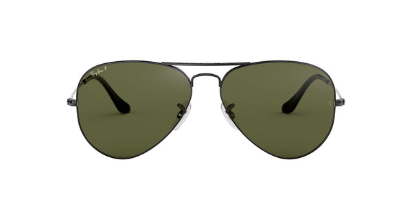 Ray-Ban Unisex RB3025 Classic Polarized Aviator Sunglasses, Gunmetal/Polarized G-15 Green, 62 mm