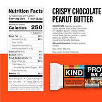 Thumbnail for KIND Protein MAX Crispy Chocolate Peanut Butter Snack Bars, 20g of Protein, Keto Friendly, 1g of Sugar Per Bar, Gluten Free, 12 Count Box