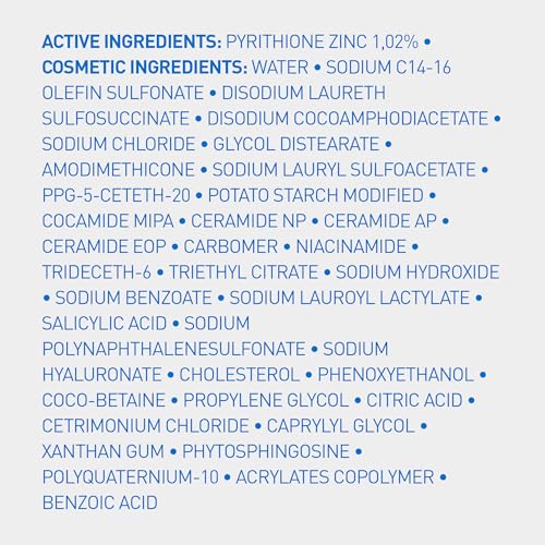 CeraVe Hydrating Anti Dandruff Shampoo, 1% Pyrithione Zinc Dandruff Treatment With Ceramides, Niacinamide & Hyaluronic Acid, Helps Eliminate Flakes & Provides Itchy Scalp Relief, Sulfate Free, 12 Oz