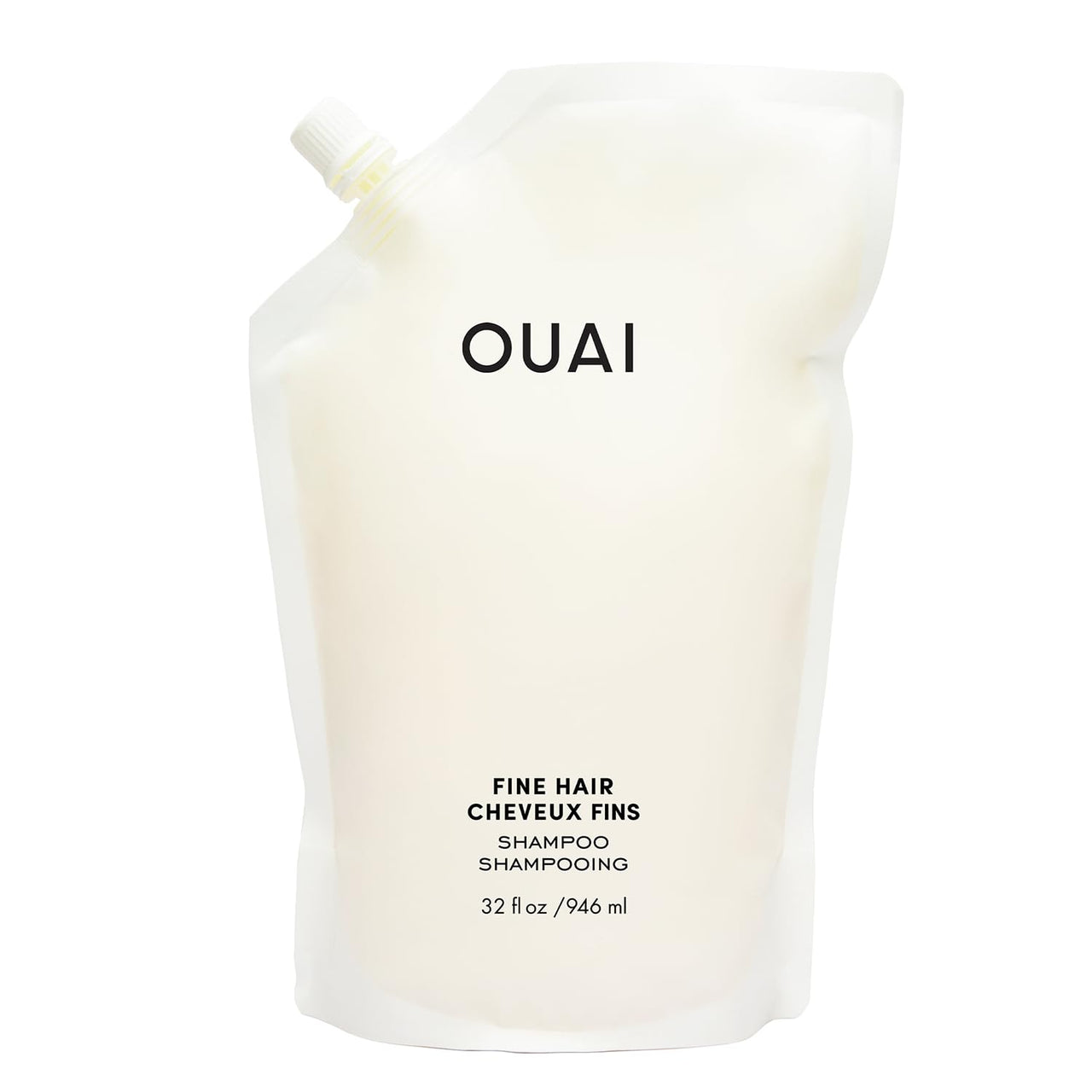 OUAI Fine Hair Shampoo Refill - Volumizing Shampoo for Fine Strands - Made with Biotin, Keratin & Chia Seed Oil - Strengthens, Nourishes & Thickens - Color-Safe & Sulfate Free Hair Care (32 Fl oz)