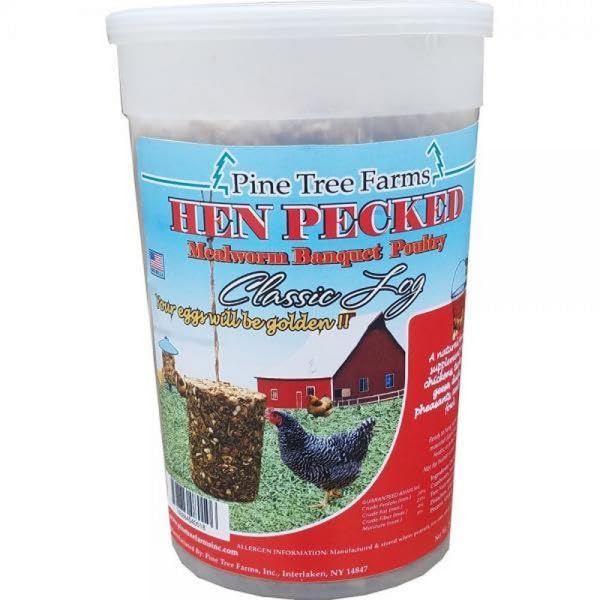 Pine Tree Farms Hen Pecked Mealworm Poultry Classic Log 28 oz