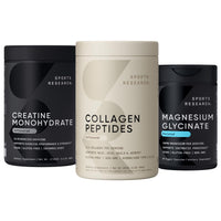 Thumbnail for Sports Research® Supplements Pack - Hydrolyzed Type 1 & 3 Collagen Powder Protein + Creatine Monohydrate + 160 mg Magnesium Glycinate
