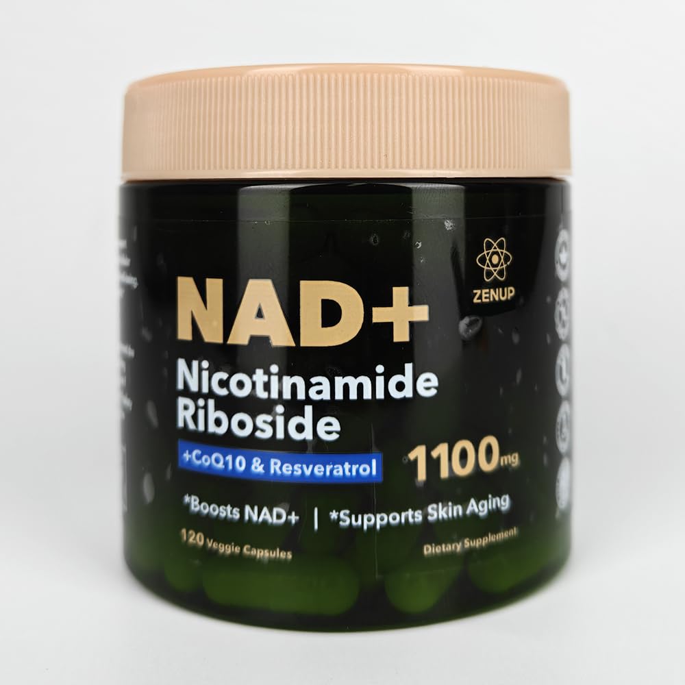 ZenUP NAD+ Supplement | 1100mg Liposomal Nicotinamide Riboside with Resveratrol & Quercetin | Anti-Aging, Cellular Energy, Mental Focus | 120 Caps