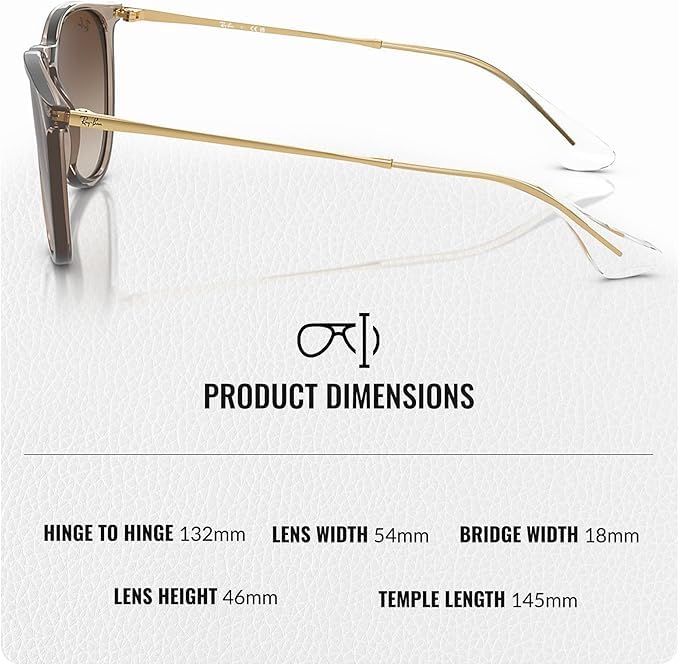 Ray-Ban RB4171 ERIKA CLASSIC Phantos Shaped Non-Polarized Sunglasses for Women – Includes Official RAYBAN Eyewear Kit – Ideal Formal & Casual Wear Sunglasses – Brown Lens