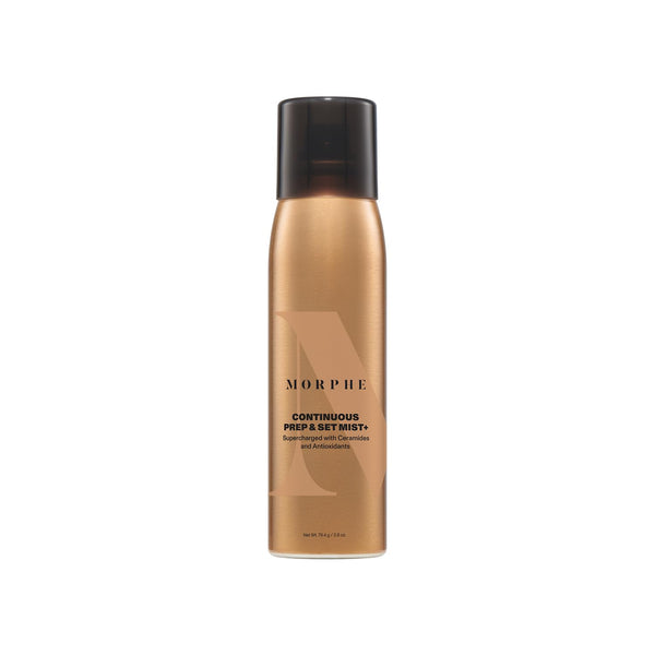 Morphe Continuous Prep & Set Face Mist - Hydrating Setting Spray for Makeup & Skin Prep - Enriched with Ceramides and Antioxidants for a Radiant Finish (2.8 oz)