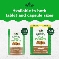 Thumbnail for Greenies Pill Pockets for Dogs Small Size, Tablet Pill Treats for Dogs, Peanut Butter Flavor, 3.2 oz. Pouch
