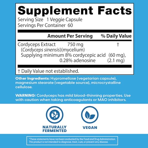 Doctors Best Ultra Cordyceps, Supports Stamina, Vitality & Immunity, Naturally Fermented Cordyceps, Vegan 60 Veggie Caps
