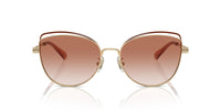 Thumbnail for COACH Women's HC7162 Cat Eye Sunglasses, Shiny Light Gold/Nutmeg/Amber Gradient, 57 mm