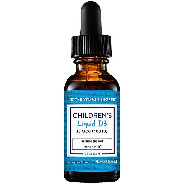 Image 1 of The Vitamin Shoppe Children's Vitamin D3 400 IU Liquid Drops - Bone & Immune Support | Cholecalciferol | 1 oz | Easy Absorption