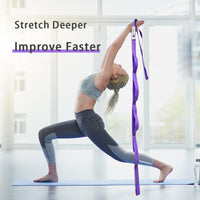 Thumbnail for Stretching Strap Yoga Strap with Loops, Stretch Straps for Physical Therapy, Non-Elastic Exercise Strap for Pilates, Dance and Gymnastics with Workout Guide (Purple)