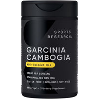 Thumbnail for Sports Research Garcinia Cambogia Extract (60% HCA) with Extra Virgin Organic Coconut Oil | Non-GMO, Soy & Gluten Free (90 Liquid Softgels)