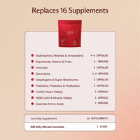 Thumbnail for IM8 Daily Ultimate Essentials All-in-One Multivitamin Supplement Powder Bag, 92 Nutrient Rich Ingredients CoQ10, Probiotics, Vitamins, Greens, Gluten Free, Vegan, Acai Mixed Berry, 12.5oz, 30 Servings
