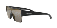 Thumbnail for Burberry BE 4291 3001/G Black Plastic Rectangle Sunglasses Gold Mirror Lens