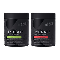 Thumbnail for Sports Research Hydrate Electrolytes Powder - Sugar-Free & Naturally Flavored with Vitamins, Minerals, and Coconut Water - Supports Hydration - Cherry Pomegranate & Lemon Lime