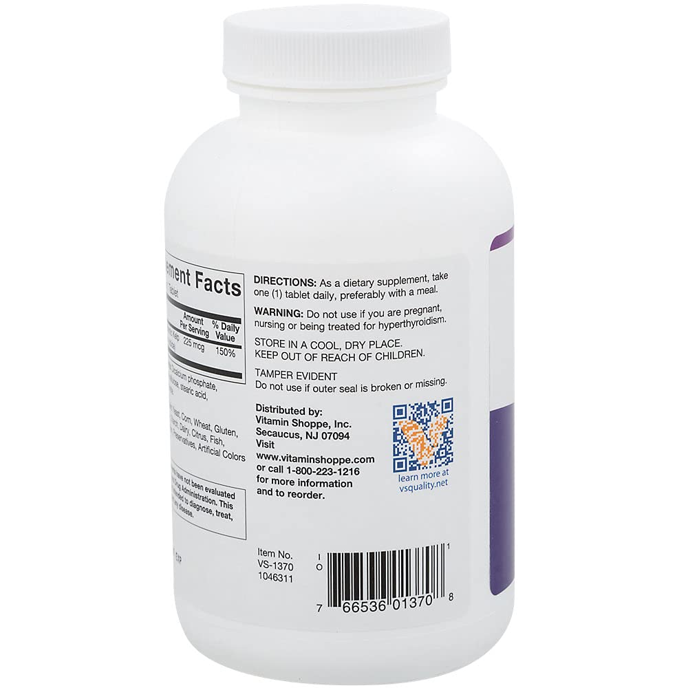 The Vitamin Shoppe Kelp (from Atlantic Kelp Potassium Iodine), Source of Iodine, Thyroid Support, Supports Energy Stamina (1,000 Tablets)